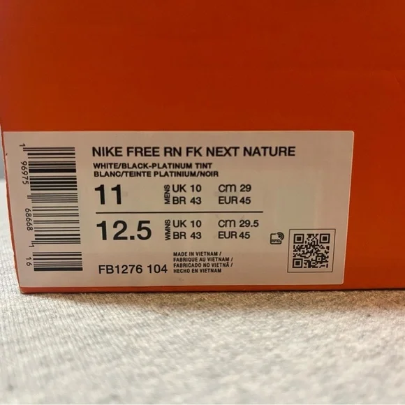 Nike Free Run Flyknit Next Nature White Running Men's Shoe Size 11 FB1276-104​